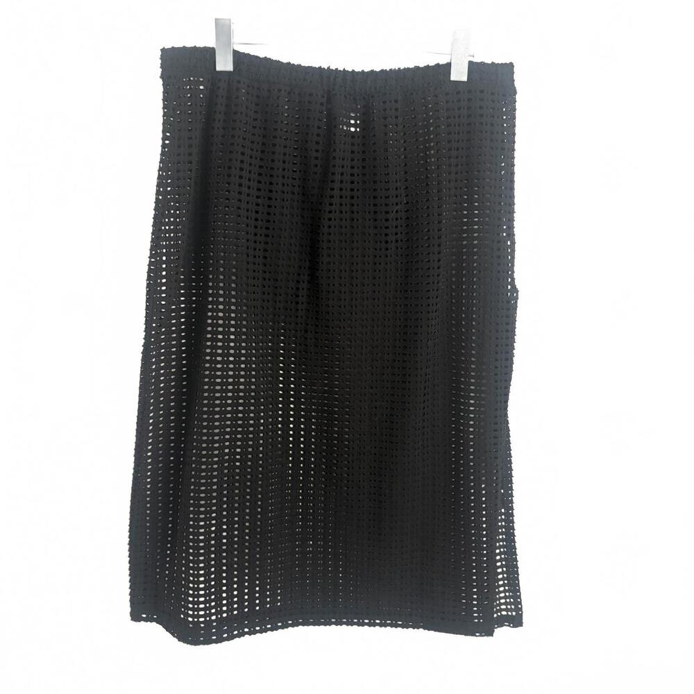 Mynah | Long Black Crochet Side Tie Swimsuit Cover Up Size XXL